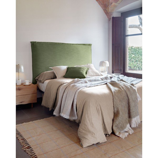 Zaļš polsterēts gultas galvgalis 166x106 cm Tanit – Kave Home-image-2