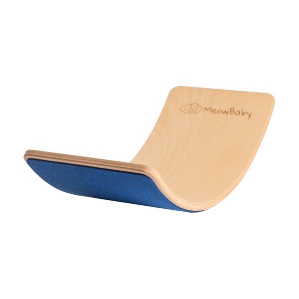 Zils/dabīga toņa priedes masīvkoka līdzsvara dēlis 80x30x18 cm Montessori – Meowbaby