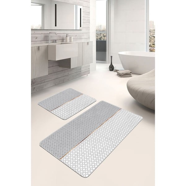 Pelēki vannas istabas paklājiņi (2 gab.) 60x100 cm – Mila Home-image-2