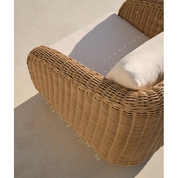Bēšs/dabīga toņa polsterēts dārza atpūtas krēsls Meria – Kave Home-image-3