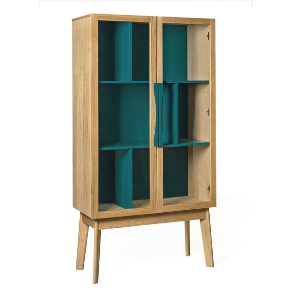 Tirkīza zila vitrīna Woodman Avon-image-2