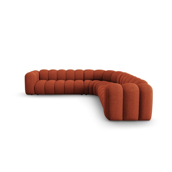 Ķieģeļu sarkans modulārais stūra dīvāns no šenila auduma Lupine – Micadoni -image-2