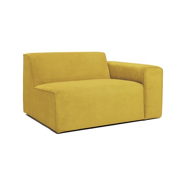 Dzeltens velveta dīvāna gala modulis Scandic Sting, 124 cm, labais stūris-image-2