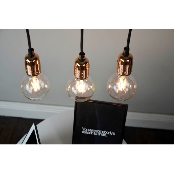 Melna trīsviru griestu lampa ar vara krāsas detaļām Sotto Luce Uno-image-2