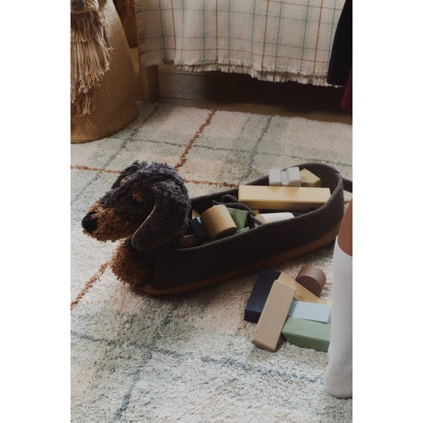 Tumši brūns tekstila bērnu rotaļlietu grozs 59x16x23 cm Sparky – Lorena Canals-image-2