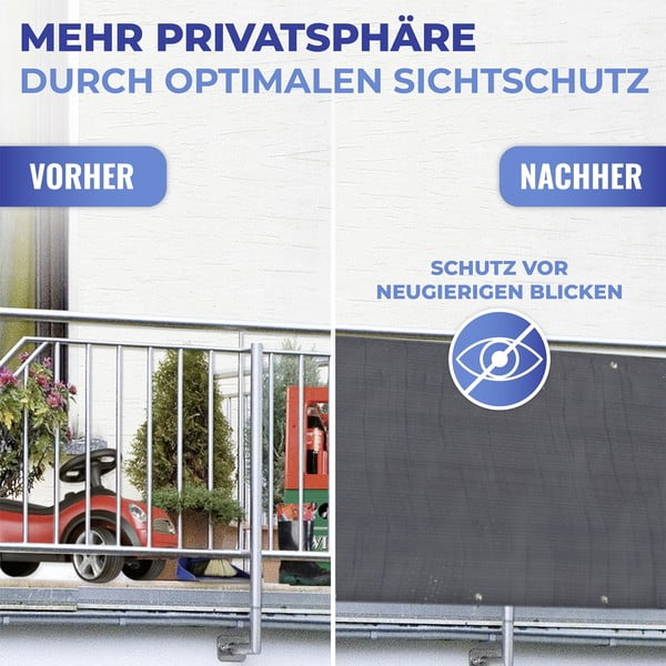 Melns plastmasas balkona aizslietnis 500x85 cm – Maximex-image-3