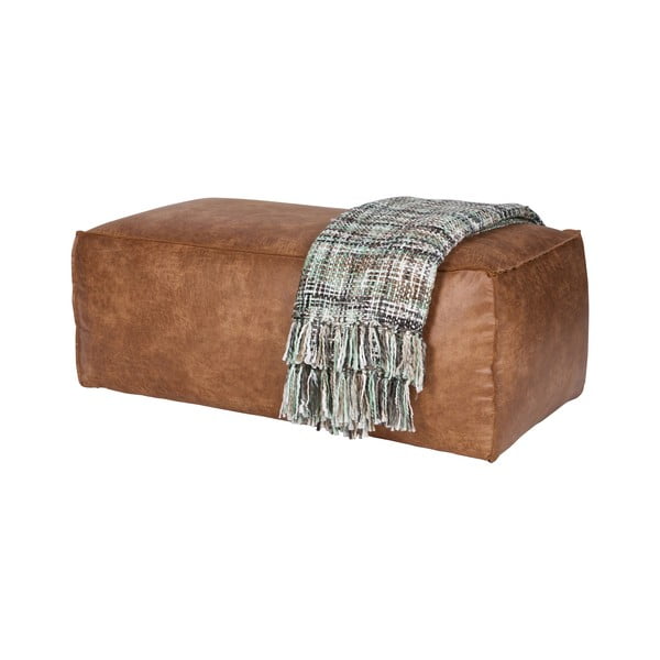 Konjakbrūns kāju soliņš no ādas imitācijas Rodeo – WOOOD-image-4