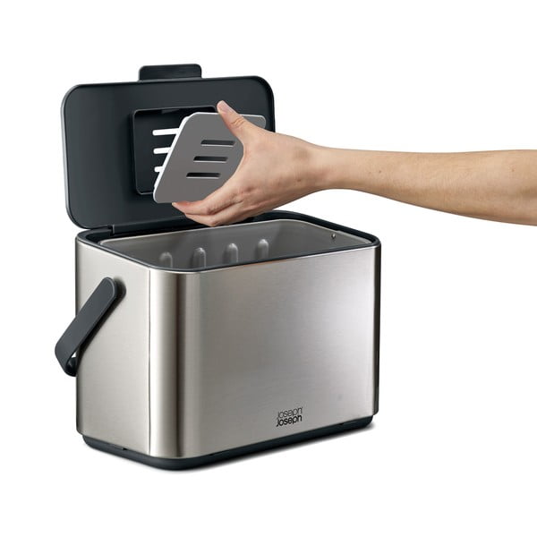 Sudraba krāsas kompostējamo atkritumu konteiners 4 l Collect – Joseph Joseph-image-4