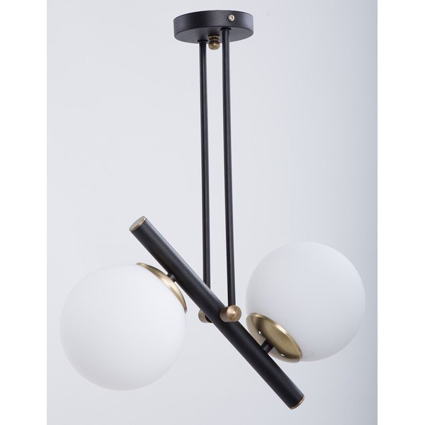 Melnbalta griestu lampa ar stikla abažūru ø 15 cm Libra – Squid Lighting-image-1