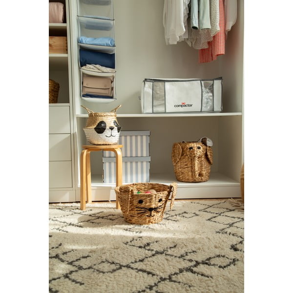 Dabīga toņa bērnu rotaļlietu grozs no ūdens hiacintes ø 30x35 cm Elephant – Compactor-image-3