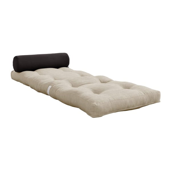 Pelēks/bēšs futona matracis 70x200 cm Wrap Linen Beige/Dark Grey - Karup Design