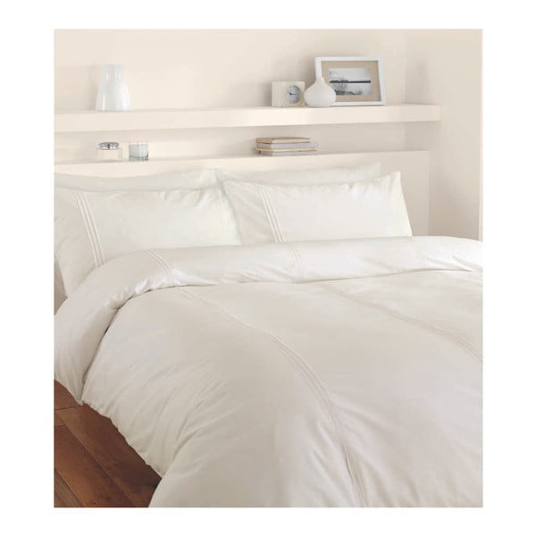 Krēmkrāsas krāsas gultasveļa Catherine Lansfield Minimalist, 220 x 230 cm