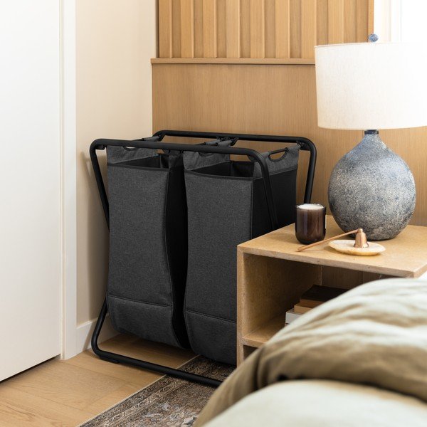 Tumši pelēks tekstila salokāms veļas grozs 200 l – simplehuman-image-1