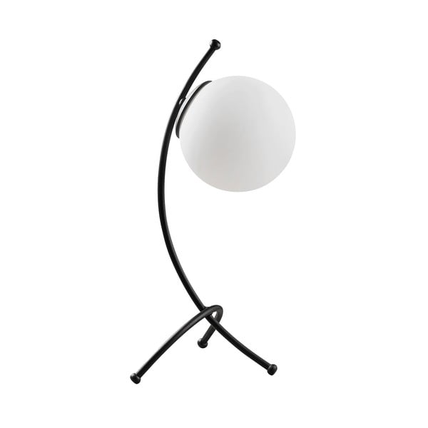 Melnbalta galda lampa ar stikla abažūru (augstums 43 cm) Yay – Opviq lights