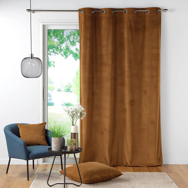Brūns aizkars velveta 140x260 cm Casual – douceur d'intérieur-image-2