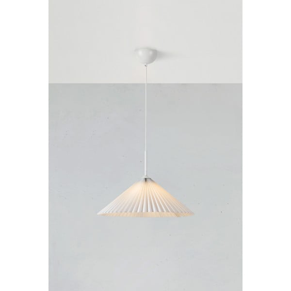 Balta piekaramā lampa ø 50 cm Plisado – Markslöjd-image-1