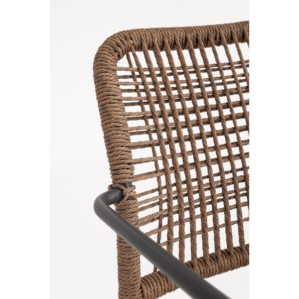 Tumši pelēks/dabīga toņa metāla dārza krēsls Jable – Bizzotto-image-1