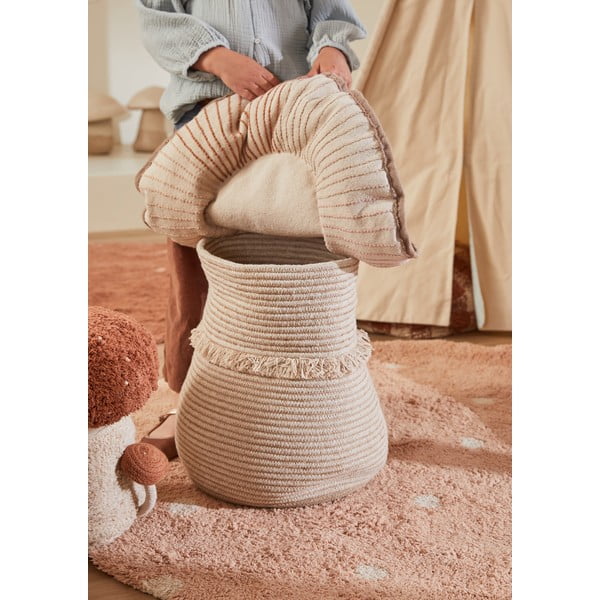 Gaiši rozā mazgājams/ar rokām darināts kokvilnas bērnu paklājs ø140 cm Round Dot Rose – Lorena Canals-image-4