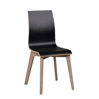 Melns ēdamistabas krēsls ar gaiši pelēkām kājām Rowico Grace