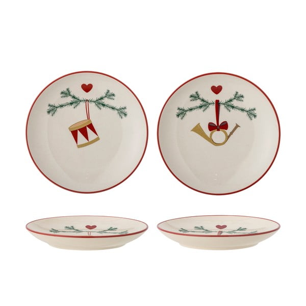 Krēmkrāsas deserta māla šķīvjiar Ziemassvētku motīvu (2 gab.) ø 16 cm Yule – Bloomingville-image-4