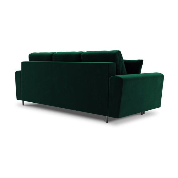 Zaļš samta salokāms dīvāns ar uzglabāšanas vietu 235 cm Kyoto – Cosmopolitan Design-image-3