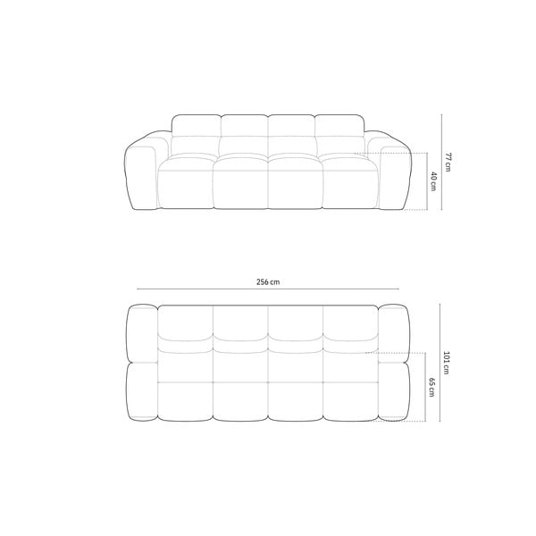 Pelēks dīvāns 256 cm Lisa – Micadoni Home-image-4