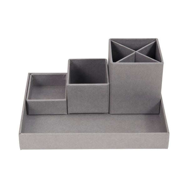 Pelēks rakstāmgalda organizators ar 4 nodalījumiem Bigso Box Of Sweden Lena-image-2
