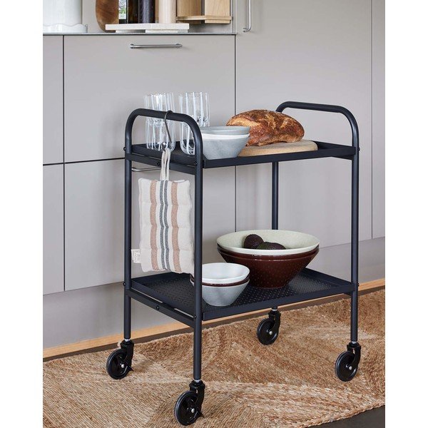 Tērauda servēšanas galdiņš uz riteņiem 37,5x52 cm Maki – OYOY Living Design-image-1
