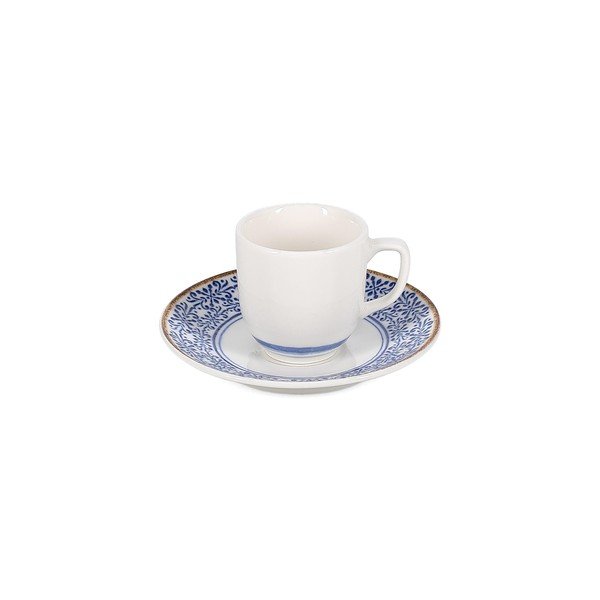Balta/zila kapučīno porcelāna tasīte 200 ml Azul – BonBistro-image-3