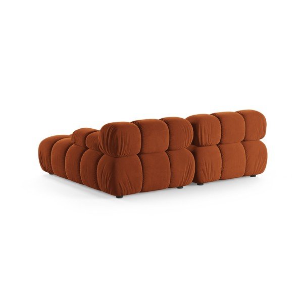 Terakotas oranžs samta modulārais stūra dīvāns (ar labo stūri/ar zvilni) – Micadoni -image-3