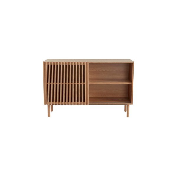 Dabīga toņa skapītis ar oškoka imitāciju ar bīdāmām durvīm 124x80x45 cm Sion – Jotex