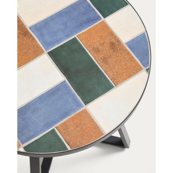 Apaļš dārza galdiņš ar keramikas virsmu ø 45 cm Tella – Kave Home-image-4
