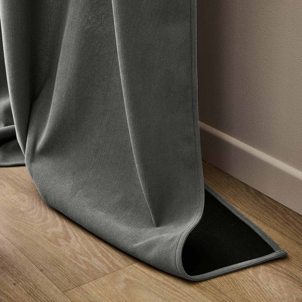 Antracīta pelēks velveta siltumizolējošs aizkars 140x260 cm Madison – douceur d'intérieur-image-4