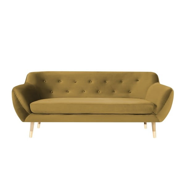 Divvietīgs dīvāns zelta krāsā Mazzini Sofas Amelie