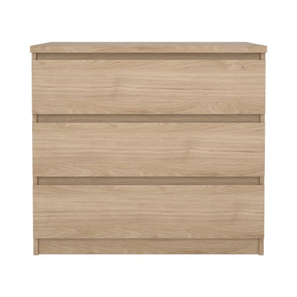 Dabīga toņa kumode ar ozolkoka imitāciju 77x70x50 cm Naia – Tvilum