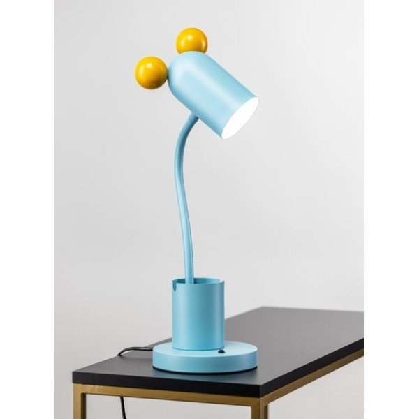 Gaiši zila galda lampa ar metāla abažūru (augstums 50 cm) Mouse – GTV-image-1