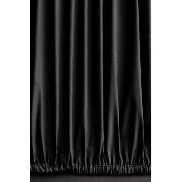 Melna divguļamā/īpaši gara gultas veļa no ranforce kokvilnas ar palagu/četrdaļīga 200x220 cm Damask – Mila Home-image-1