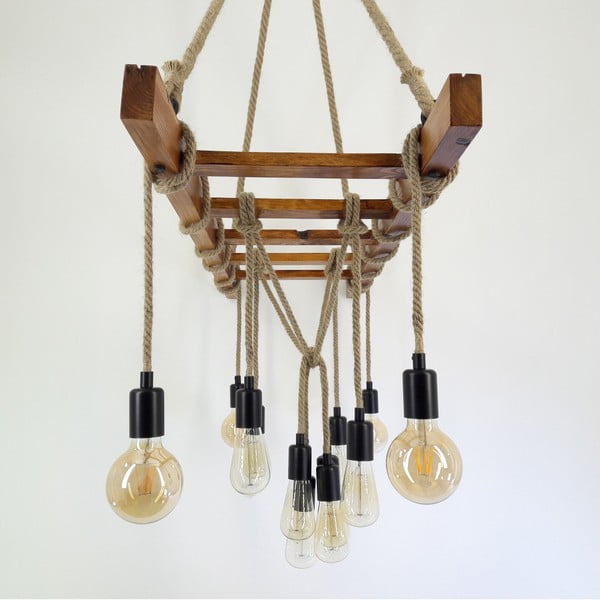 Griestu lampa no priedes masīvkoka Merdiven-image-2