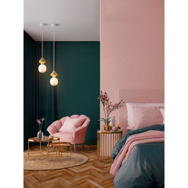 Balta/krēmkrāsas keramikas piekaramā lampa ar stikla abažūru ø 18 cm Clio – Nova Luce-image-2