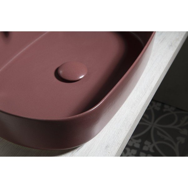 Bordo krāsas keramikas izlietne Sapho Infinity Oval, 55 x 36 cm-image-1