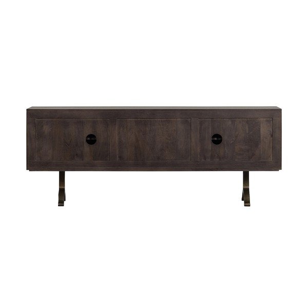 Tumši brūns mango masīvkoka TV galdiņš 180x70x40 cm Draw – WOOOD-image-4