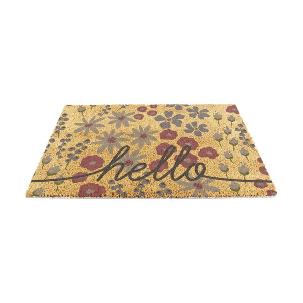 Kokosšķiedras kājslauķis 40x60 cm Hello Scribbly Floral – Artsy Doormats
