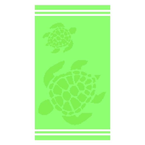 Zaļš kokvilnas pludmales dvielis 70x140 cm Turtle – B.E.S.