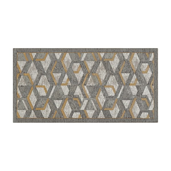 Pelēki zeltains paklājs Floorita Hypnotik, 55 x 190 cm-image-2