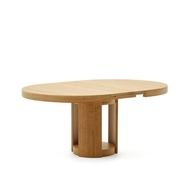 Apaļš izvelkams ēdamgalds ar papildu galda virsmu ar ozolkoka imitāciju ø 150 cm Artis – Kave Home-image-3