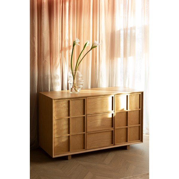 Dabīga toņa oša masīvkoka kumode 120x70x45 cm Raster – Zuiver-image-1