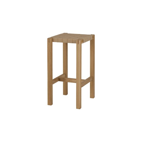 Dabīga toņa ozola masīvkoka bāra taburete (sēdekļa augstums 68 cm) Toli – noo.ma