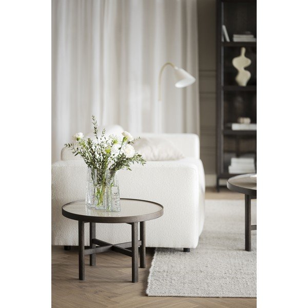 Tumši brūns apaļš žurnālgaldiņš ar keramikas virsmu 60x60 cm Marsden – Rowico-image-1