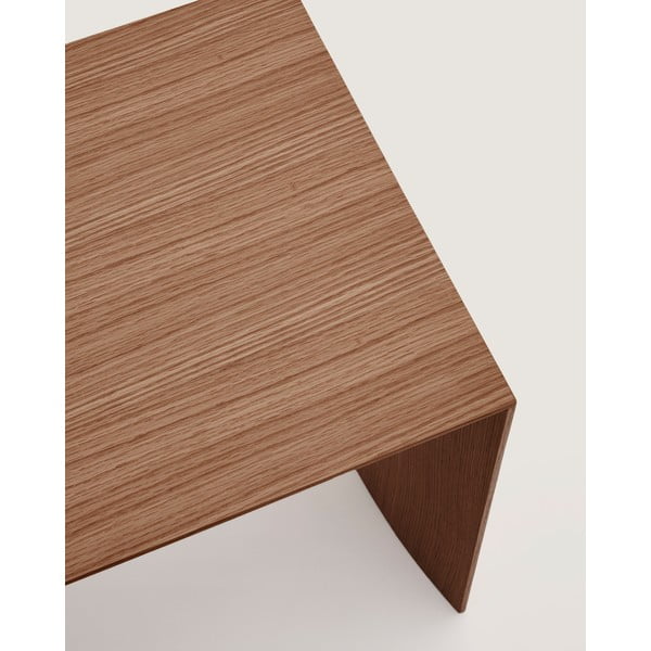 Tumša dabīga toņa žurnālgaldiņš ar riekstkoka imitāciju 45x90 cm Litto – Kave Home-image-3