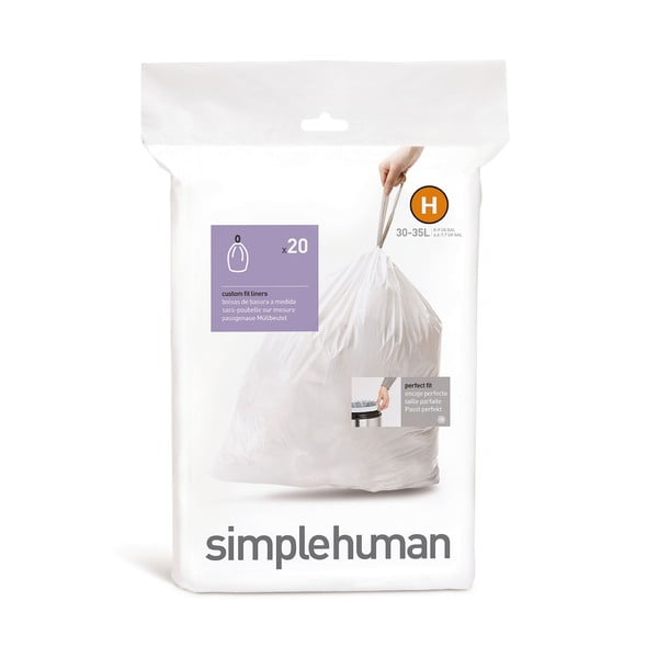 Savelkami atkritumu maisi (20 gab.) 35 l H – simplehuman